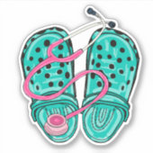 Sticker Clogs de soins infirmiers en caoutchouc et stéthos (Devant)