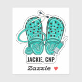 Sticker Clogs verts et seringue Monogramme étanche (Feuille)
