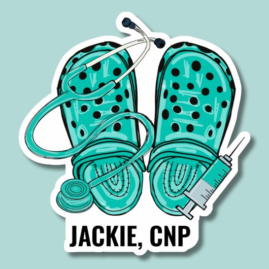 Sticker Clogs verts et seringue Monogramme étanche