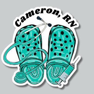 Sticker Clogs verts et seringue Monogramme étanche