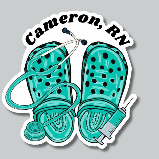 Sticker Clogs verts et seringue Monogramme étanche