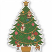 Sticker Cloisonne Art Christmas Tree Character Ornaments (Devant)