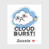 Sticker Cloud Burny Funny Cloud Fart Pun (Feuille)