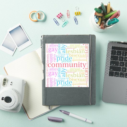 Sticker Cloud de mot communautaire LGBTQ+ SlipperyJoe (Couverture iPad)