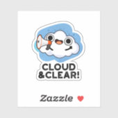 Sticker Cloud Et Clair Funky Météo Pun (Feuille)