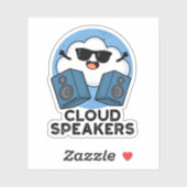 Sticker Cloud Haut-parleurs amusant Plume (Feuille)