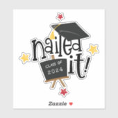 Sticker Cloué It Funky Text Casquette 2024 Graduation (Feuille)