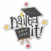 Sticker Cloué It Funky Text Casquette 2024 Graduation (Devant)