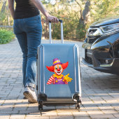 Sticker Clown Joyeux Avec Chapeau Violet (Valise Insitu)