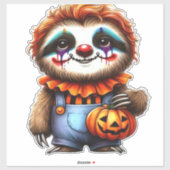 Sticker Clown Sloth Halloween Oversized T-Shirt (Feuille)