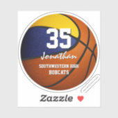 Sticker club bleu or couleurs enfants basket-ball équipe c (Feuille)