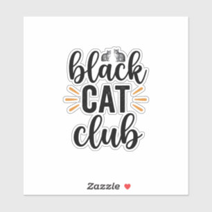 Sticker Club Chat Noir Design Vector Amateur de Chat Vinta