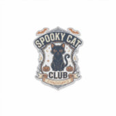 Sticker Club de Chat Effrayant Chat Halloween Chat Effraya (Devant)