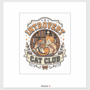 Sticker Club de chat introverti Chat introverti Anti socia