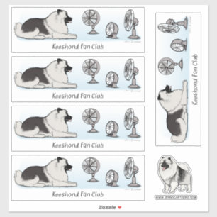 Sticker Club de fans Keeshond Petit chien avec des venti