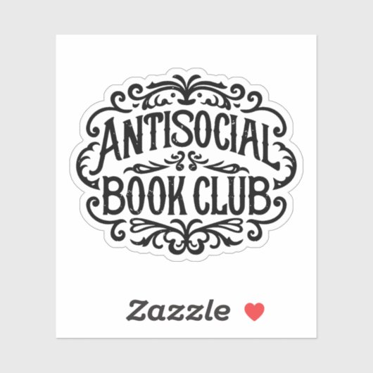 Sticker Club de livres antisociaux (Feuille)