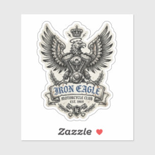 Sticker Club de moto Iron Eagle Moteur V-Twin