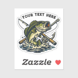 Sticker Club de pêche vintage Emblème de poisson de bass r