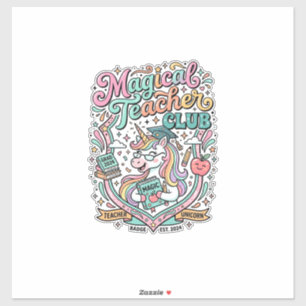 Sticker Club de professeur magique de licorne Kawaii Marke