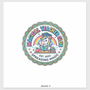Sticker Club de professeur magique licorne cadeau drôle mi