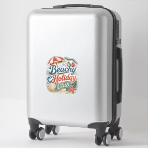 Sticker Club de vacances balnéaire Noël rétro sur la côte