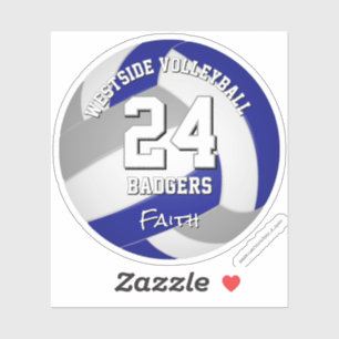 Sticker club de volley-ball gris bleu couleurs nom de l'at