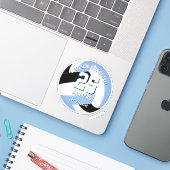 Sticker club de volley-ball noir bleu lt couleurs nom de l (Ordinateur portable avec iPhone)