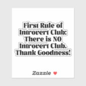 Sticker Club des introvertis (Feuille)