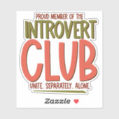 Sticker Club des introvertis (Feuille)