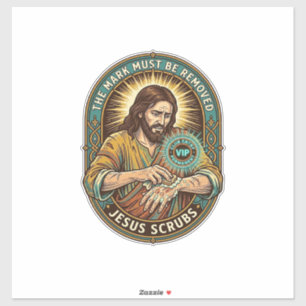 Sticker Club Jésus Tampon Main Ne Lavera Pas L'humour Du M