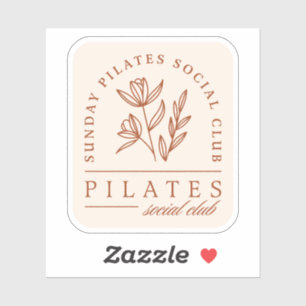 Sticker Club Pilates dimanche boho floral esthétique