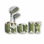 Sticker Clubs De Golf Dimensionnels Et Nom, (Devant)