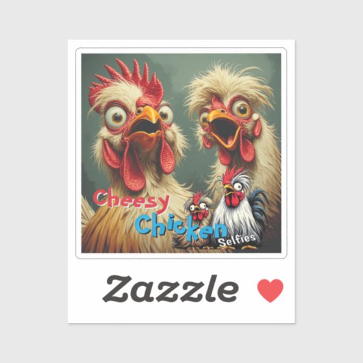 Sticker  “Cluckin' Around” May & John Selfie Vinyl  (Feuille)