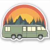 Sticker Coach Vert Rainbow Mountains Kiss-Cut (Devant)