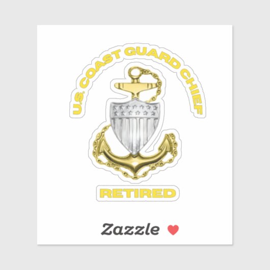 Sticker Coast Guard Chief Retired (Feuille)