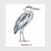 Sticker Coastal Blue Heron Bird (Feuille)