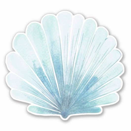 Sticker Coastère Aqua Scallop Seashell (Devant)