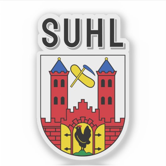 Sticker Coat of Arms of Suhl, Germany (Devant)