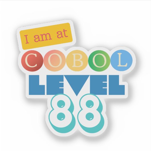 Sticker Cobol Programming Level 88  (Devant)