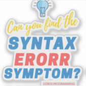 Sticker COBOL Syntax Error Challenge Tee for Coders  (Devant)