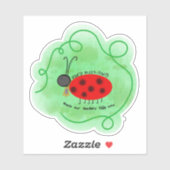 Sticker Coccinelle en yiddish (Feuille)