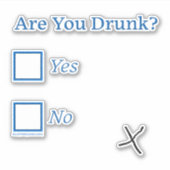 Sticker Cochez les cases SlipperyJoe's Are You Drunk marte (Devant)