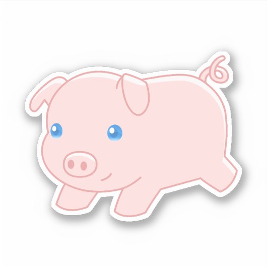 Sticker Cochon, cochon mignon (Devant)