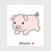 Sticker Cochon De Course, Cochon Adorable (Feuille)