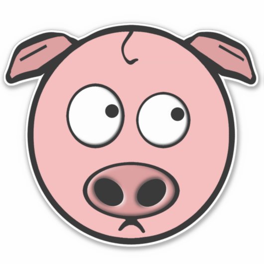 Sticker Cochon de dessin mignon (Devant)