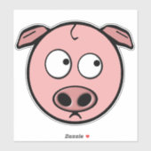 Sticker Cochon de dessin mignon (Feuille)