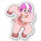 Sticker Cochon de football (Devant)