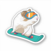 Sticker Cochon de Guinée Snowboard Snowboard (Devant)