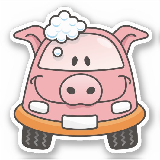 Sticker Cochon de lavage de voiture (Devant)