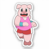 Sticker Cochon en cours d'exécution (Recto)